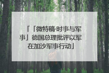 「微特稿·时事与军事」德国总理批评以军在加沙军事行动
