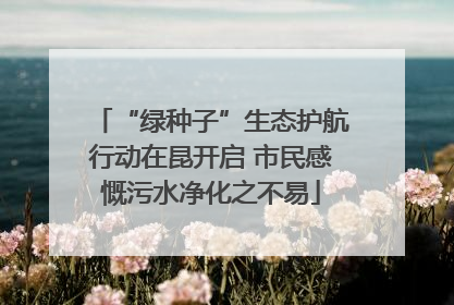 “绿种子”生态护航行动在昆开启 市民感慨污水净化之不易