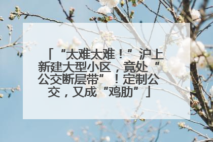 “太难太难！”沪上新建大型小区，竟处“公交断层带”！定制公交，又成“鸡肋”