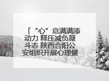 “心”意满满添动力 释压减负凝斗志 陕西合阳公安组织开展心理健康团体辅导活动
