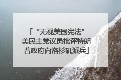 “无视美国宪法” 美民主党议员批评特朗普政府向洛杉矶派兵