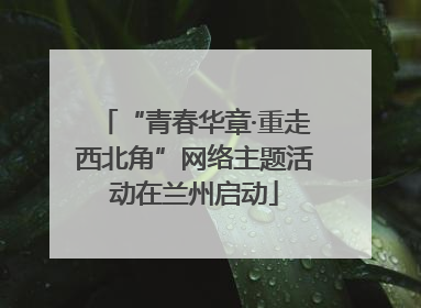 “青春华章·重走西北角”网络主题活动在兰州启动