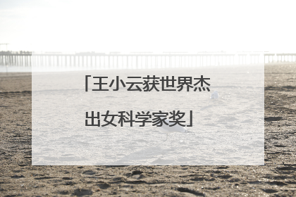 王小云获世界杰出女科学家奖