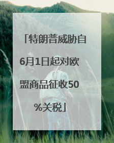 特朗普威胁自6月1日起对欧盟商品征收50%关税