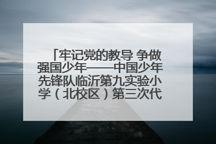 牢记党的教导 争做强国少年——中国少年先锋队临沂第九实验小学（北校区）第三次代表大会胜利召开