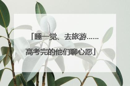 睡一觉、去旅游……高考完的他们聊心愿