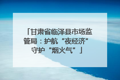 甘肃省临泽县市场监管局：护航“夜经济” 守护“烟火气”