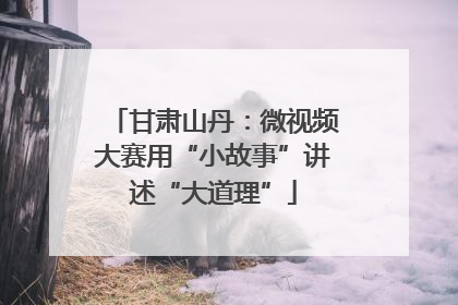 甘肃山丹：微视频大赛用“小故事”讲述“大道理”