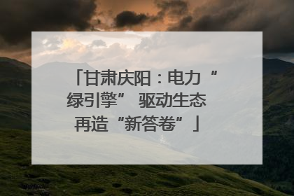 甘肃庆阳：电力“绿引擎” 驱动生态再造“新答卷”