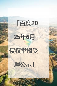 百度2025年6月侵权举报受理公示