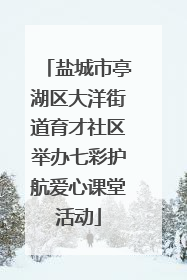 盐城市亭湖区大洋街道育才社区举办七彩护航爱心课堂活动
