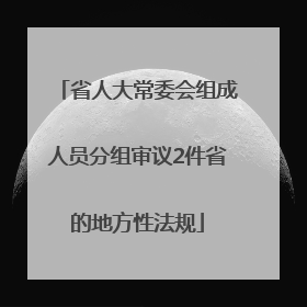 省人大常委会组成人员分组审议2件省的地方性法规