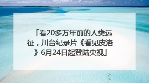看20多万年前的人类远征，川台纪录片《看见皮洛》6月24日起登陆央视