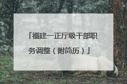 福建一正厅级干部职务调整（附简历）