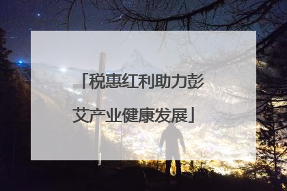 税惠红利助力彭艾产业健康发展