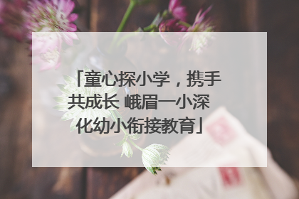 童心探小学，携手共成长 峨眉一小深化幼小衔接教育