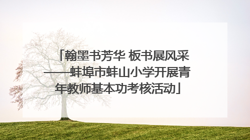 翰墨书芳华 板书展风采——蚌埠市蚌山小学开展青年教师基本功考核活动