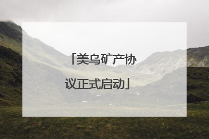 美乌矿产协议正式启动