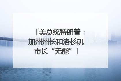 美总统特朗普：加州州长和洛杉矶市长“无能”