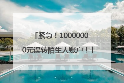 紧急！10000000元误转陌生人账户！