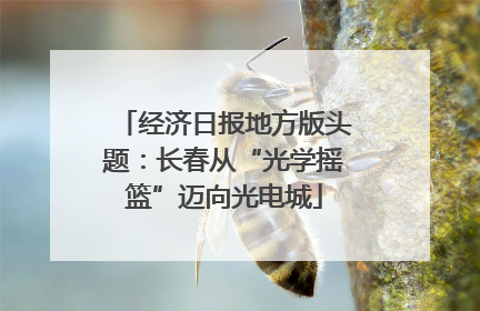 经济日报地方版头题：长春从“光学摇篮”迈向光电城