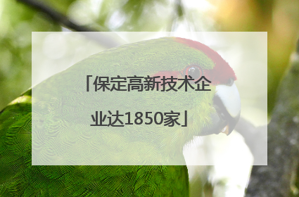 保定高新技术企业达1850家