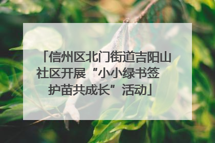 信州区北门街道吉阳山社区开展“小小绿书签 护苗共成长”活动