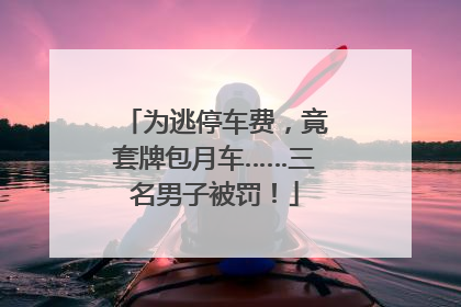 为逃停车费，竟套牌包月车……三名男子被罚！