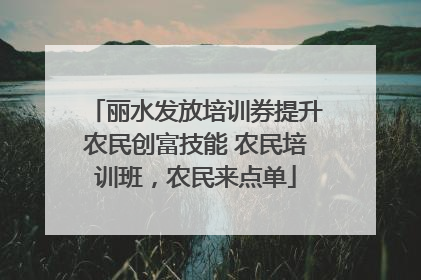 丽水发放培训券提升农民创富技能 农民培训班，农民来点单