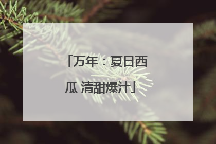 万年：夏日西瓜 清甜爆汁