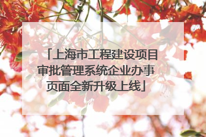 上海市工程建设项目审批管理系统企业办事页面全新升级上线