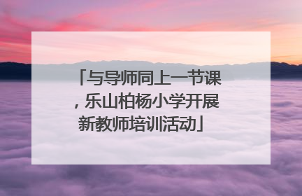 与导师同上一节课，乐山柏杨小学开展新教师培训活动