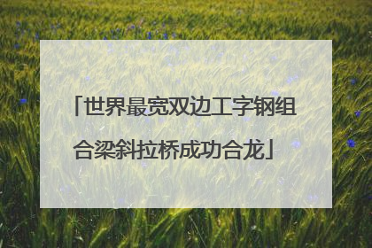 世界最宽双边工字钢组合梁斜拉桥成功合龙