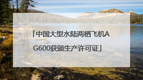 中国大型水陆两栖飞机AG600获颁生产许可证
