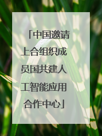 中国邀请上合组织成员国共建人工智能应用合作中心