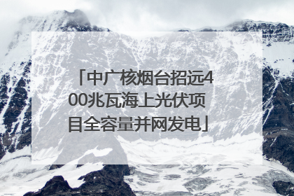中广核烟台招远400兆瓦海上光伏项目全容量并网发电