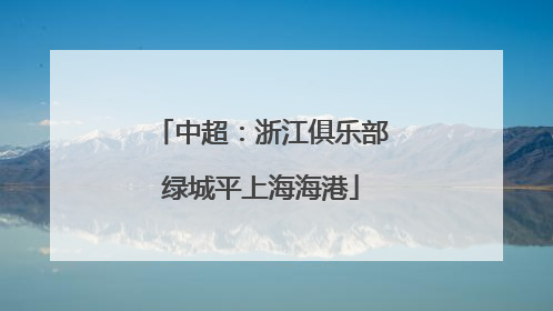 中超：浙江俱乐部绿城平上海海港