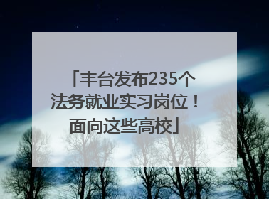 丰台发布235个法务就业实习岗位！面向这些高校