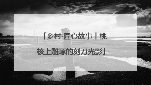 乡村·匠心故事丨桃核上雕琢的刻刀光影