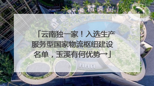 云南独一家！入选生产服务型国家物流枢纽建设名单，玉溪有何优势→