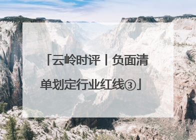 云岭时评丨负面清单划定行业红线③