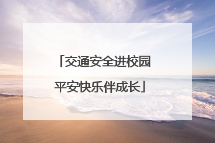 交通安全进校园 平安快乐伴成长