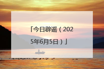 今日辟谣（2025年6月5日）
