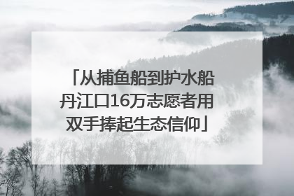 从捕鱼船到护水船 丹江口16万志愿者用双手捧起生态信仰
