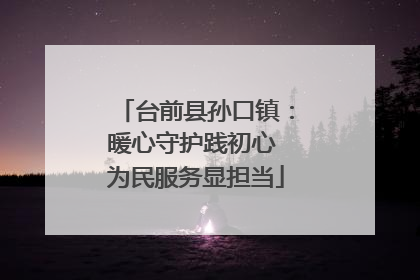 台前县孙口镇：暖心守护践初心 为民服务显担当
