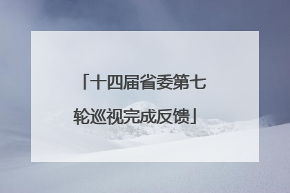 十四届省委第七轮巡视完成反馈