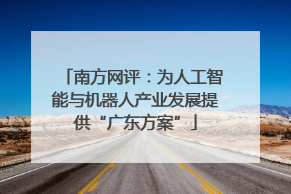 南方网评：为人工智能与机器人产业发展提供“广东方案”