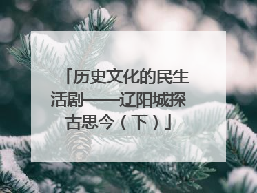 历史文化的民生活剧——辽阳城探古思今（下）