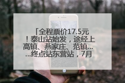 全程票价17.5元！泰山站始发，途经上高镇、燕家庄、范镇……终点站东营站，7月1日开通！