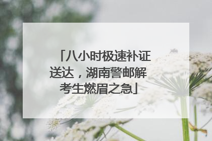 八小时极速补证送达，湖南警邮解考生燃眉之急